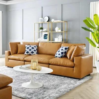 Commix Down Overstuffed Vegan Leather Sofa