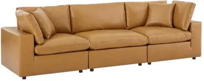 Commix Down Overstuffed Vegan Leather Sofa