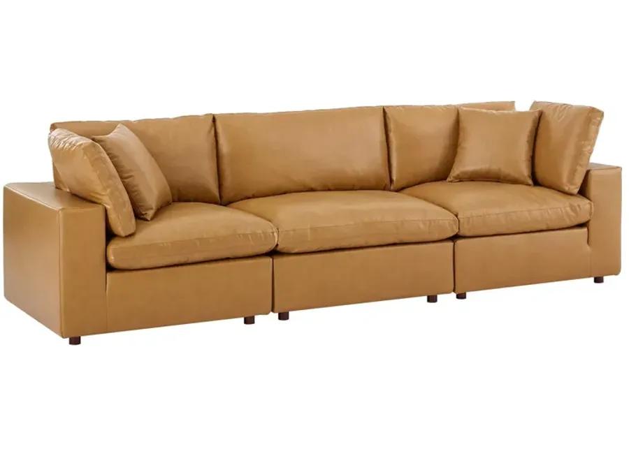 Commix Down Overstuffed Vegan Leather Sofa