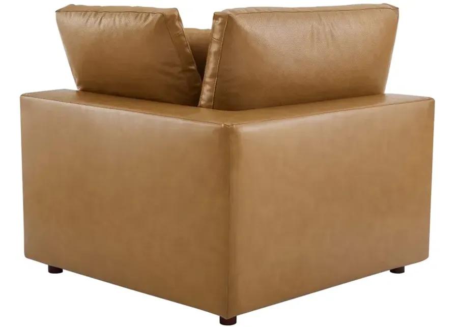 Commix Down Overstuffed Vegan Leather Sofa