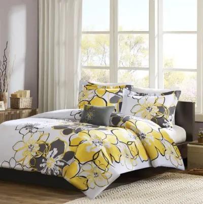 Mi Zone Allison Yellow Floral Duvet Cover Set