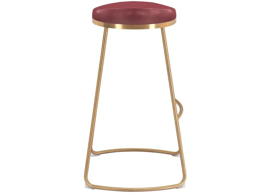 Bree Barstool (Set of 2) Burgundy & Gold