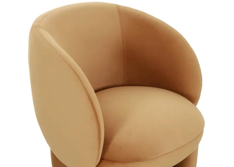 Kiki Cognac Velvet Accent Chair