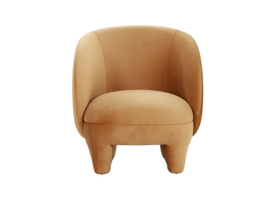 Kiki Cognac Velvet Accent Chair