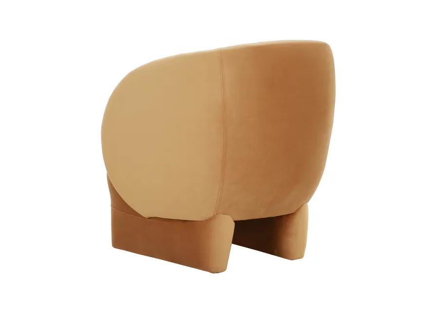 Kiki Cognac Velvet Accent Chair