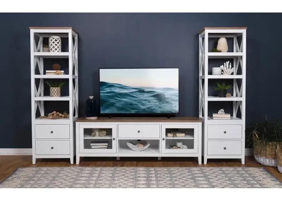 Angela 3-piece Entertainment Center With 67" TV Stand Brown and White