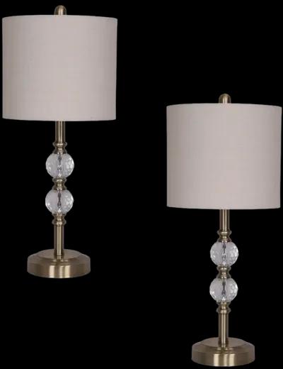 S/2, Crystal 26" Table Lamps, Gold