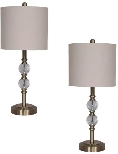 S/2, Crystal 26" Table Lamps, Gold