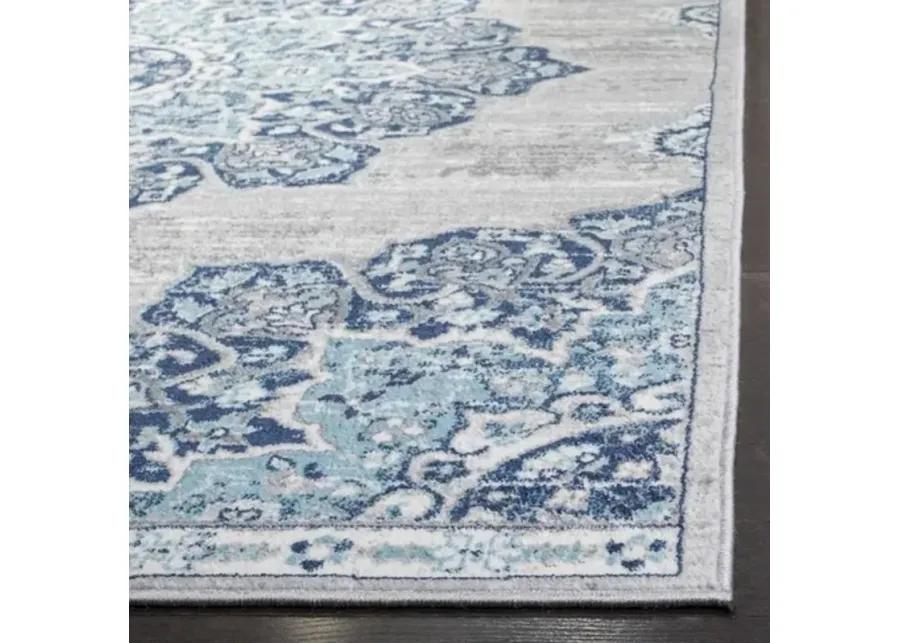 Brentwood 849 Navy / Light Grey 3' X 5' Small Rectangle Powerloomed Rug