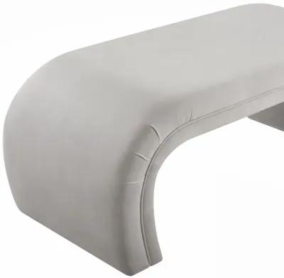 Kenya Light Grey Velvet Bench