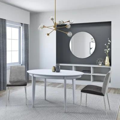 Atle 54"x34" Oval Dining Table in Matte White