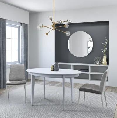 Atle 54"x34" Oval Dining Table in Matte White