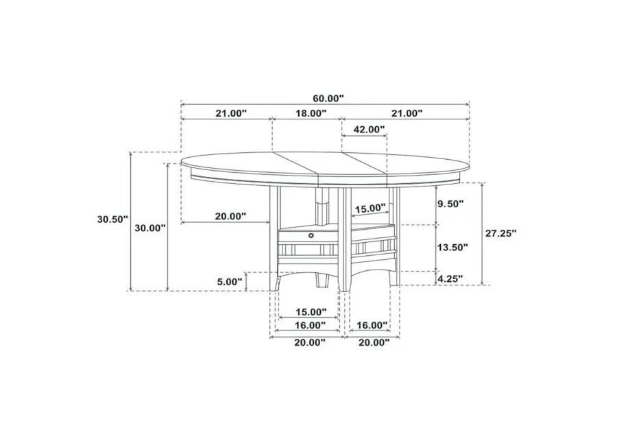 Lavon Dining Table with Storage Medium Grey