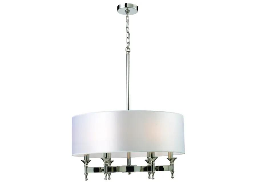 Pembroke 24" Wide 6-Light Chandelier - Polished Nickel