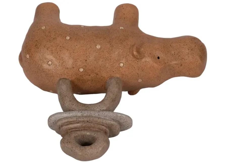 8" Hippo With Stacked Stones, Multi