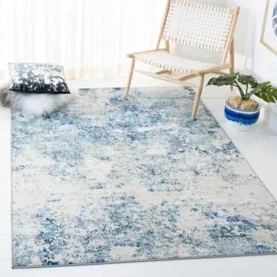 Brentwood 822 Ivory / Navy 8' X 8' Square Square Powerloomed Rug