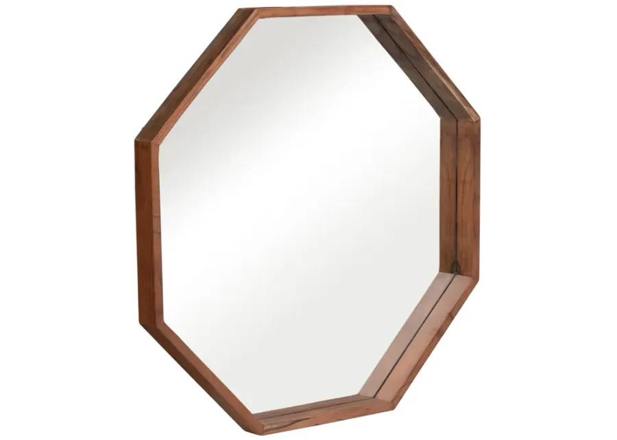 Wood,30x30, Octagon Shaped Mirror,cherry