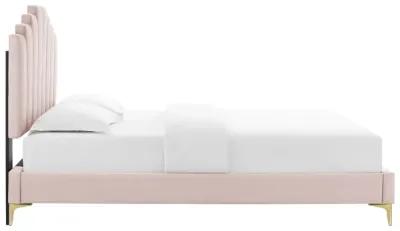 Elise King Performance Velvet Platform Bed