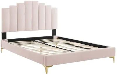 Elise King Performance Velvet Platform Bed