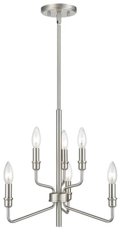 Saginaw 18" Wide 6-Light Chandelier - Satin Nickel