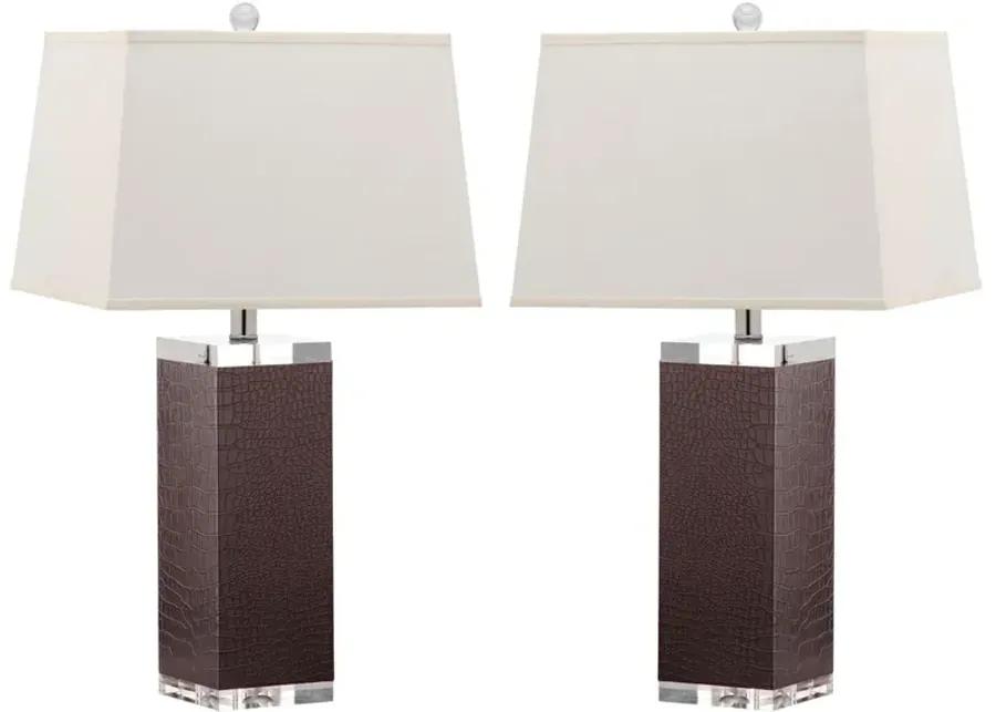 Deco 27-Inch H Leather Table Lamp - Set of 2