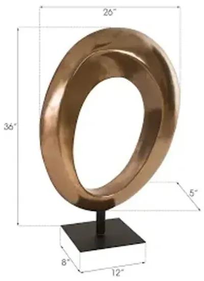 hoop sculpture, bronze