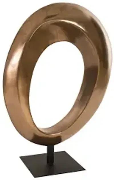 hoop sculpture, bronze