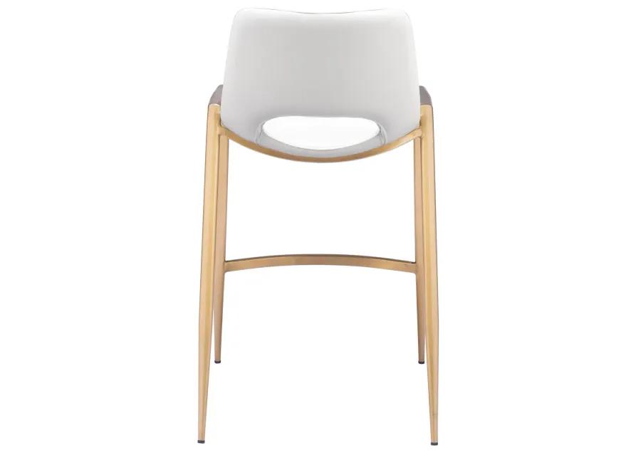 Desi Counter Stool (Set of 2) White & Gold