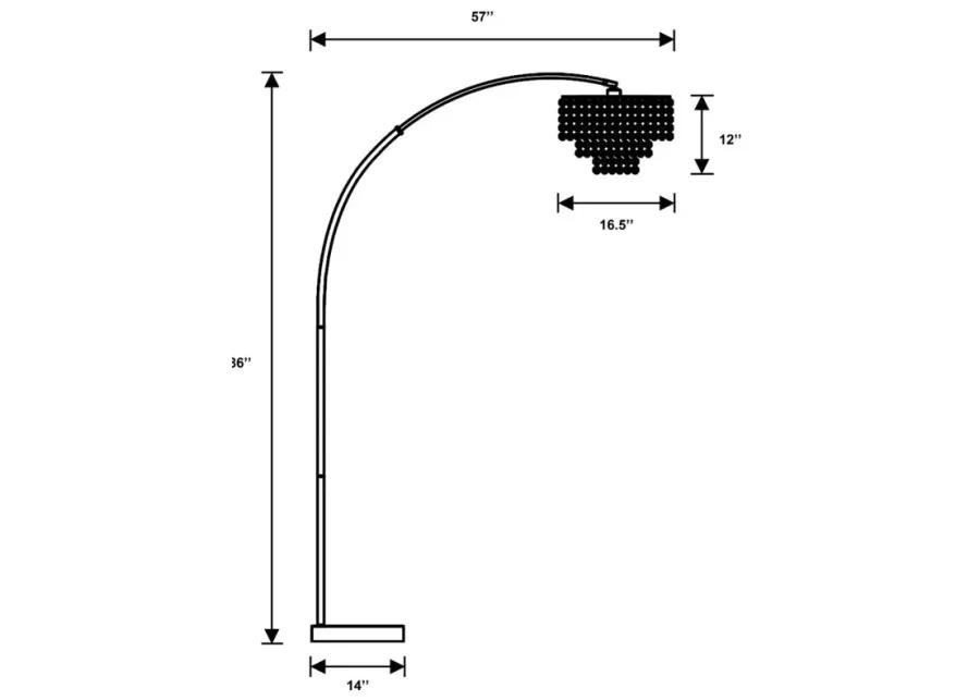 Shirley Marble Base Floor Lamp Chrome and Crystal