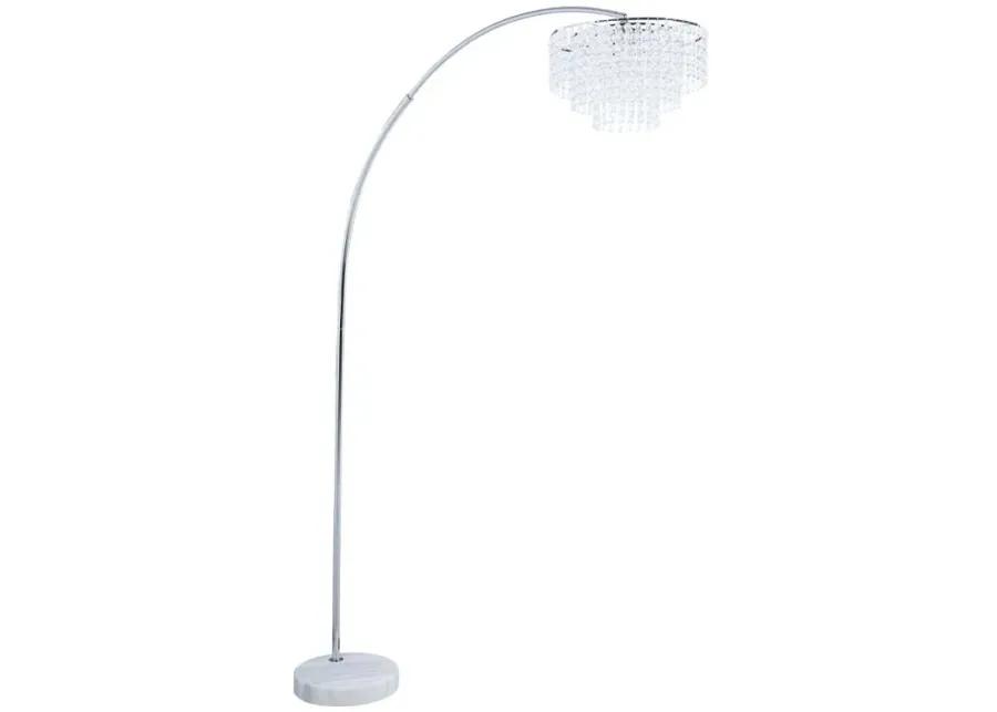 Shirley Marble Base Floor Lamp Chrome and Crystal