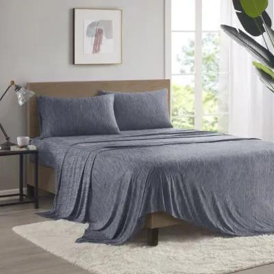 Urban Habitat Comfort Cool Jersey Knit Navy Nylon Blend Sheet Set