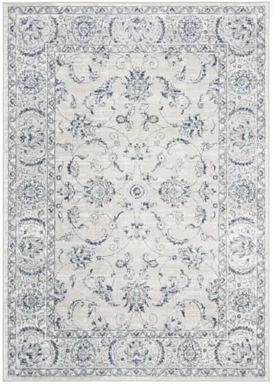 Brentwood 854 Light Grey / Blue 5' X 5' Square Square Powerloomed Rug