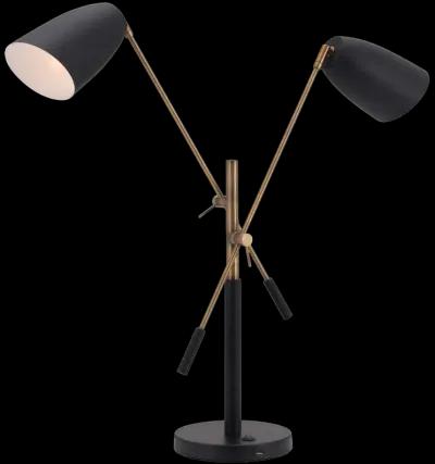 Tanner Table Lamp Black & Brass