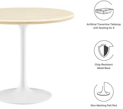 Lippa 36" Round Artificial Travertine  Dining Table