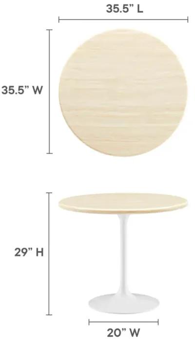 Lippa 36" Round Artificial Travertine  Dining Table