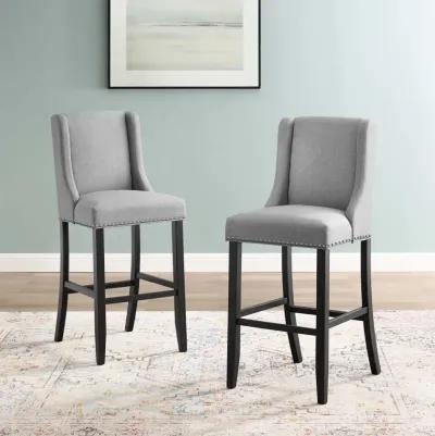 Baron Bar Stool Upholstered Fabric Set of 2