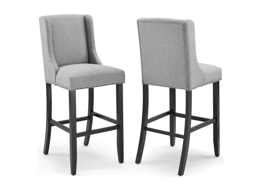 Baron Bar Stool Upholstered Fabric Set of 2