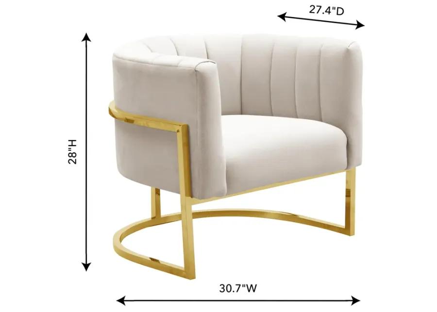 magnolia spotted cream chair with gold