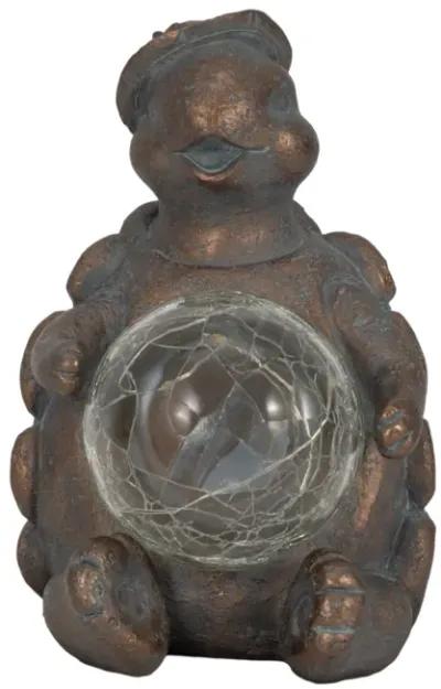 7" Turtle With Solar Orb, Antique Copper