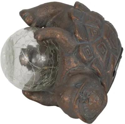 7" Turtle With Solar Orb, Antique Copper