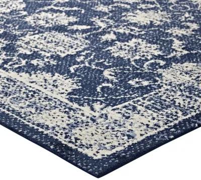 Kazia Distressed Floral Lattice 5x8 Area Rug