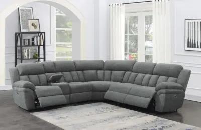 Bahrain 6-piece Upholstered Power Sectional Charcoal