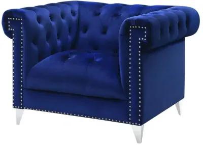 Bleker Tufted Tuxedo Arm Chair Blue