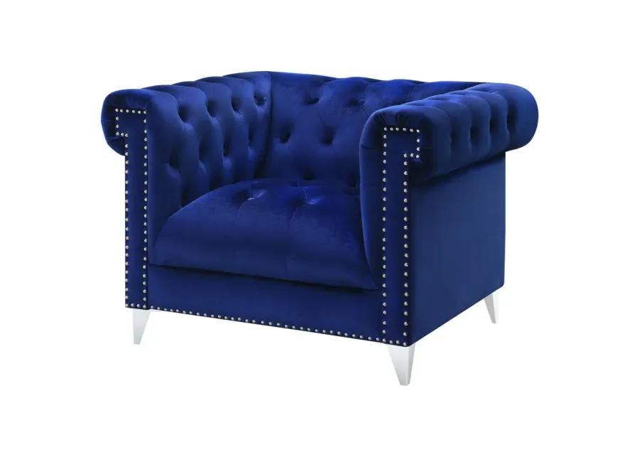 Bleker Tufted Tuxedo Arm Chair Blue