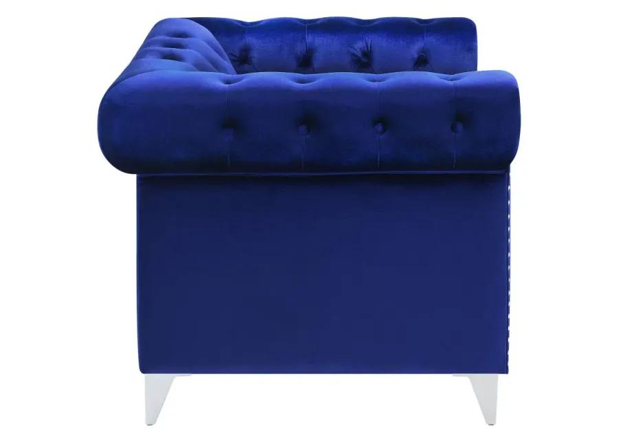 Bleker Tufted Tuxedo Arm Chair Blue