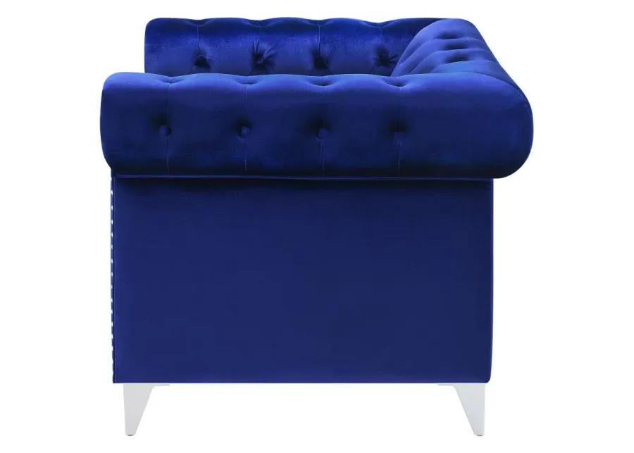 Bleker Tufted Tuxedo Arm Chair Blue