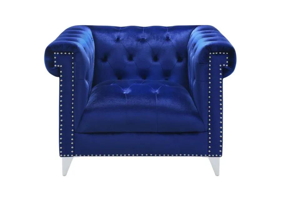 Bleker Tufted Tuxedo Arm Chair Blue