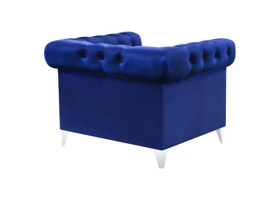 Bleker Tufted Tuxedo Arm Chair Blue