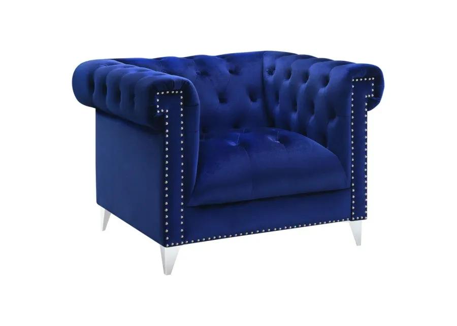 Bleker Tufted Tuxedo Arm Chair Blue