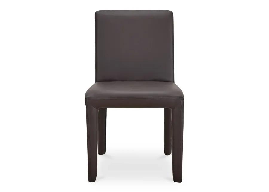 Monte Dining Chair Dark Brown Vegan Leather - Set Of Two